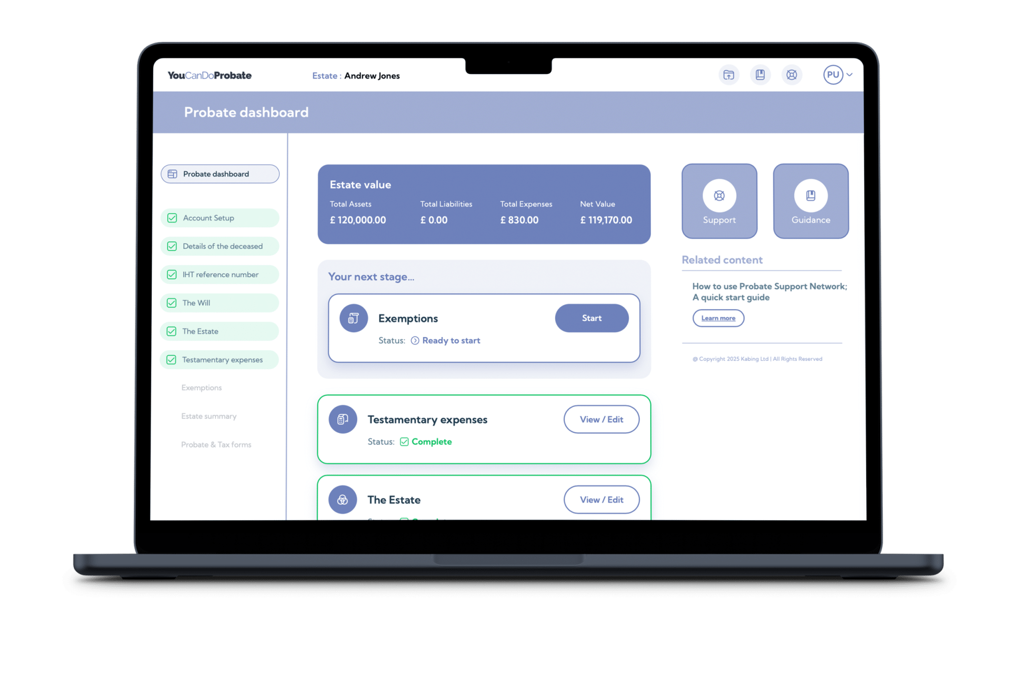 The YouCanDoProbate platform shown on a laptop